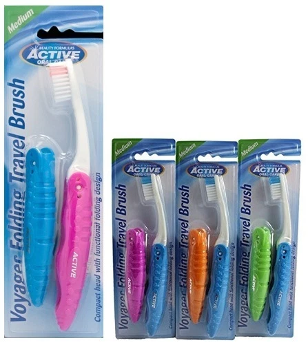Folding Travel Toothbrush 2 Pack Medium Compact Pocket Holidays Beauty Formulas