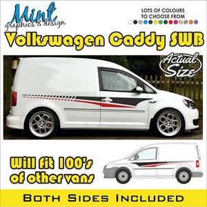 VW CADDY Side Stripes SPORT LINE Decals Stickers Van Graphics FREE P&P 021 - Picture 1 of 4