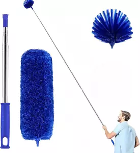 Cobweb Duster with Extension Pole,Spider Web Remover 2PCS Cob Web Duster 15-100 - Picture 1 of 6