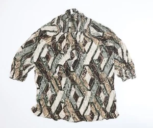 H&M Womens Viscose Blend Shirt Dress Size 10 Mock Neck - Picture 1 of 10