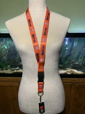 Houston Astros Retro Cooperstown Logo Lanyard Keychain Double Sided - Image 1 of 4
