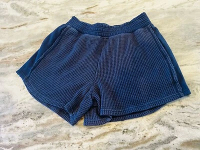 Pantalones Cortos Térmicos Aerie Pequeños Azul Tejido Waffle Bolsillos Foto 1 de 4
