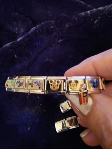 Disney Collection Mickey Mouse Italian Bracelet Charm Stainless Steel 7 charms - Picture 1 of 4