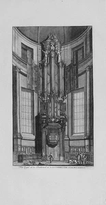 Antique map, Wagenaar, Het orgel en de predikstoel in de luthersche nieuwe kerke - Picture 1 of 1