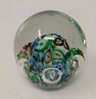Vintage Millefiori Glass Paperweight Controlled Bubbles Beautiful Colors