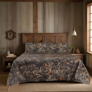 Realtree Max 4 Camouflage Bettwäsche Komplettes Laken-Set 4 Stück Polycotton Rustikal Bauernhaus... - Bild 1 von 7
