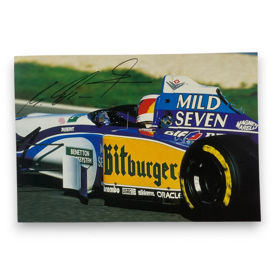 Michael Schumacher Postkarte – Benetton Renault F1 Nahaufnahme - Bild 1 von 2