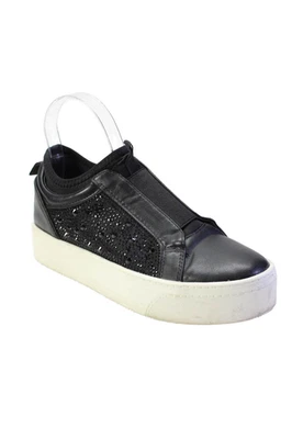 Carvela Women's Round Toe Leather Slip-N Rubber Sole Sneakers Black Size 36.5 - Image 1 of 4