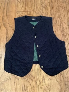 Lizsport Damen Steppweste mit Knopfleiste dunkelblau grün gefüttert Größe Small - Bild 1 von 4