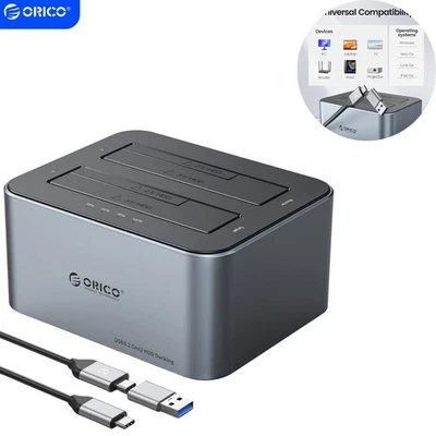 ORICO Duellaufwerk-Dockingstation 2,5"/3,5" SATA HDD/SSD 5Gbps - 44TB  - Bild 1 von 4