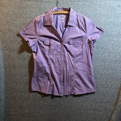 Camisa Sonoma XL Snap Up Corta Slv Púrpura 2 Bolsillos Foto 1 de 4