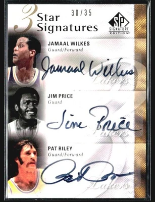 2009-10 SP Sig Editon 3 Star Jamaal Wilkes Jim Price Pat Riley Auto /35 #3S-WRP - Image 1 of 2