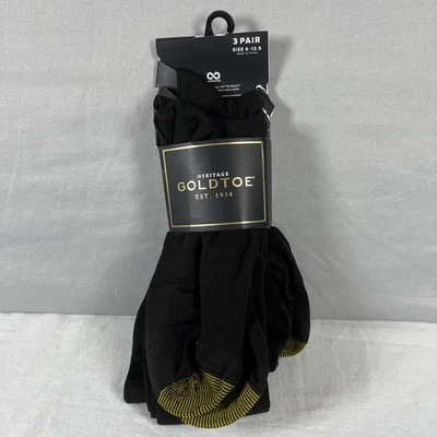 Мужские носки GOLDTOE Metropolitan высотой выше икры, 3 пары, черные, большие  - Изображение 1 из 4