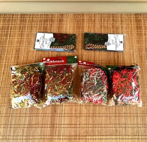 Santas Work Bench Christmas Traditions Confetti Straw and Decra Sheer Wrap n Tie - Picture 1 of 6