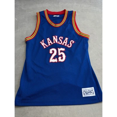 Retro Brand Kansas Jayhawks Basketball Jersey Danny Manning 25 Blue Size S - Image 1 of 4