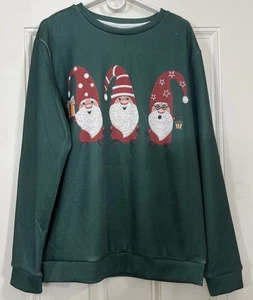 Sudadera gráfica Feliz Navidad Gnomos talla XLarge para mujer - Imagen 1 de 8