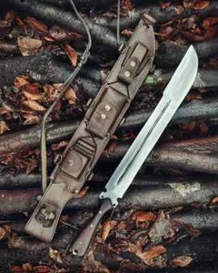 CUSTOM HANDMADE SPRING STEEL 5160 HUNTING FOREST FULL TANG MACHETE KNIFE - Picture 1 of 5