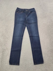 Ann Taylor Loft Jeans Womens 0 Blue Modern Straight Denim Pants Dark Wash 27X31 - Picture 1 of 13