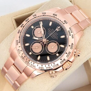 Rolex Cosmograph Daytona 40mm Rose Gold Black Dial Watch 116505 - Picture 1 of 8