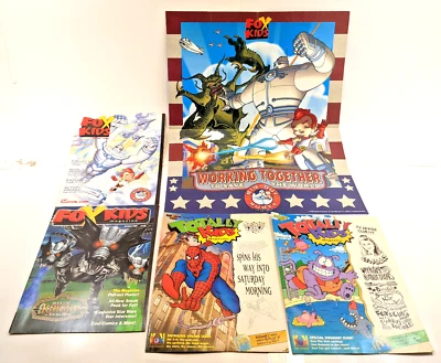 LOT Totally Fox Kids Magazine Spiderman Eek The Cat Mystic Knights Big Guy Rusty Foto 1 de 4