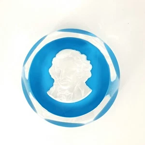 Paperweight / Briefbeschwerer mit Pastenbildnis von Thomas Paine, Baccarat. - Bild 1 von 9