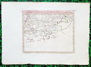 XVIII ème - Belgique Comté de Flandre N°40 Belle Carte par Vaugondy 33x23 1748 - Bild 1 von 2