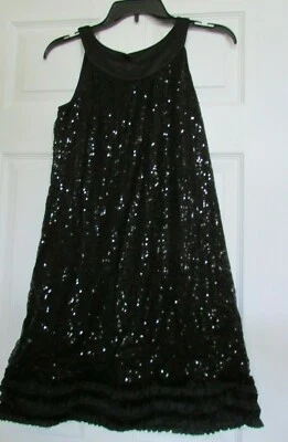 Niñas Emily West 16 Vestido Negro Completamente Lentejuelas Forrado Sin Mangas Foto 1 de 4