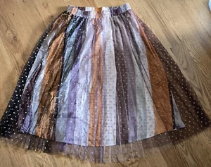 Mystree Satin & Tulle Fairy Skirt Size Large Gold Glitter Stars - Picture 1 of 9