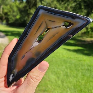 POLISHED POLYHEDROID AGATE DISPLAY SLAB SPECIMEN PARAIBA BRAZIL 205.5 GRAMS - Picture 1 of 9