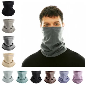 Winter Fleece Neck Warmer Gaiter Cycling Ski Face Mask Thermal Scarf Bandana - Picture 1 of 22