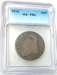 1812 Capped Bust Half Dollar ICG FR 2 - Picture 1 of 4