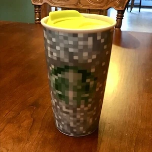 Starbucks Limited Rodarte Ceramic Pixel Tumbler Travel Mug Lid 12 oz Cup 2012 - Picture 1 of 4