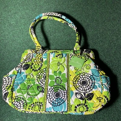 Vera Bradley Cartera Marco Bolso Lime's Up Grande Nuevo con Etiquetas Floral Bolso de Mano Bolsillos Verde Foto 1 de 4