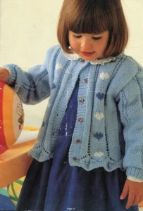 Girl's Knitting Pattern in 8 ply Copy Eyelet Pattern 2 to 8 years - Picture 1 of 3
