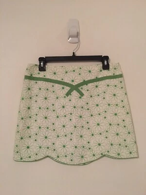 Falda Nanette Lepore Floral Bordada Texturizada Algodón Talla 6 • Forrada• Cremallera Trasera Foto 1 de 4