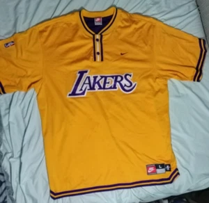 Vintage Nike 1990's LA Lakers warm up thick linned jersey size Large - Picture 1 of 11