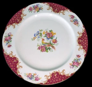 PARAGON Double Warrant Fine Bone China Dinner Plate - Rockingham - Red - Picture 1 of 4