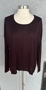 SNOBBY SHEEP ITALIAN DESIGNER WINE CASHMERE DROP SHOULDER SWEATSHIRT SWEATER - Picture 1 of 15