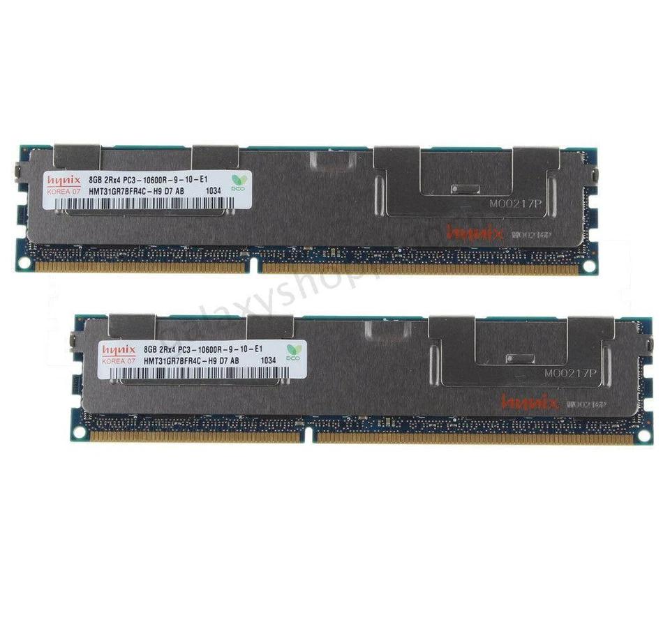 16GB Hynix DDR3 2X 8GB 1333MHZ PC3-10600R 2RX4 ECC Reg-DIMM Server Memory RAM DD - Image 1 of 4