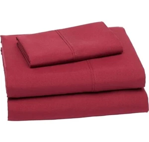 Amazon Basics Twin Microfiber Sheet Set -Burgandy- New - Picture 1 of 1