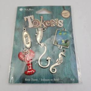 Blue Moon Beads Tokens Metal Charms Friends Your My Lobster Whale Hook Seahorse - Picture 1 of 5