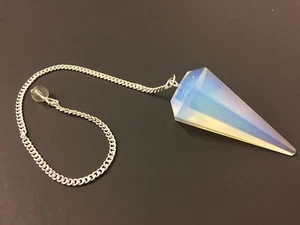 Opalite Pendulum Faceted Dousing Pendulum Reiki Chakra Wicca Metaphysical Tool - Picture 1 of 2
