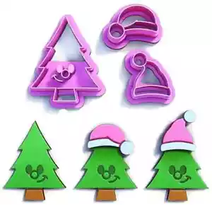 Christmas Tree Hat Polymer Clay Cutters - Picture 1 of 2