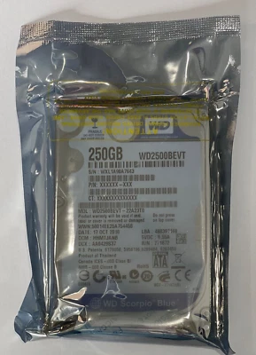 NEW!!! WESTERN DIGITAL SCORPIO BLUE 250GB INTERNAL 5400RPM 2.5" (WD2500BEVT) HDD - Image 1 of 2