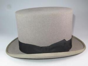 VINTAGE Top Hat B. Lipman Ltd Oxford Street London GREY TOPPER Size 6 7/8 + BOX