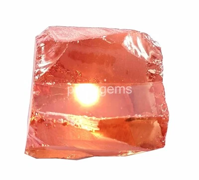 天然认证 307 克拉/46x25 毫米柬埔寨橙色锆石粗糙宝石 4SUJ — 第 1/4 张图片