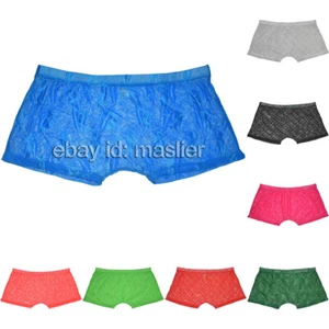 Jacquard Herren durchsichtige Boxershorts frivol atmungsaktiv uneingeschränkt Unterwäsche - Bild 1 von 15