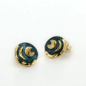 Pendientes disco celeste de Nebra plata 925 chapados en oro símbolo joyería NUEVO - Imagen 1 de 2