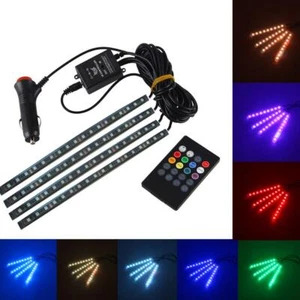 12V LED / SMD RGB Fußraumbeleuchtung + Sound Control + Fernbedienung  4x 18W - Bild 1 von 4
