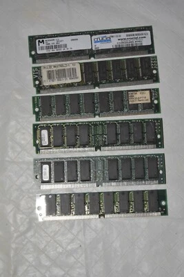 Lot of (6) EDO SIMMs - Crucial/Micron and other - Unknown capacity, see photos - Image 1 of 2